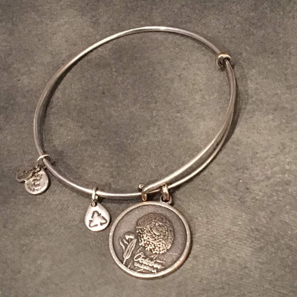 Alex and Ani October Calendula flower bracelet.